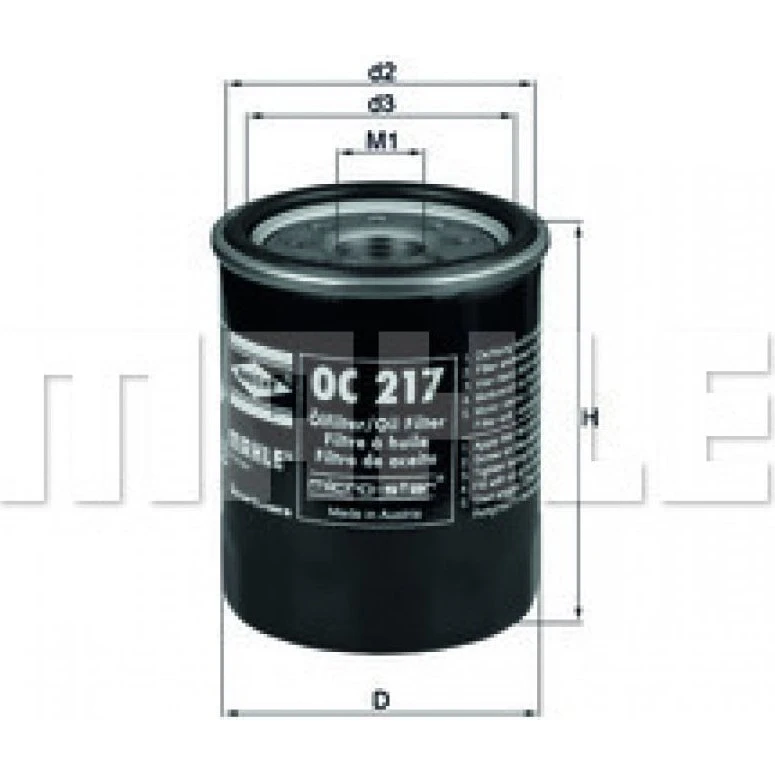 MAHLE Oliefilter OC 217 til VW, Toyota, Seat, Nissan