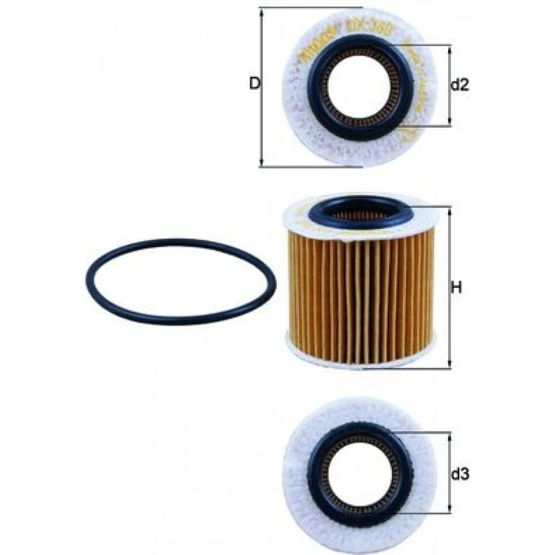 MAHLE ORIGINAL OX 360D Oliefilter til SEAT, SKODA, VW