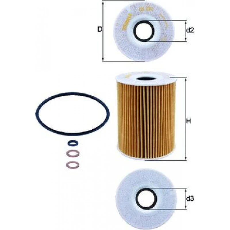 MAHLE ORIGINAL OX 254D2 Oliefilter for BMW 5, 5 Touring, 6, 6 Convertible