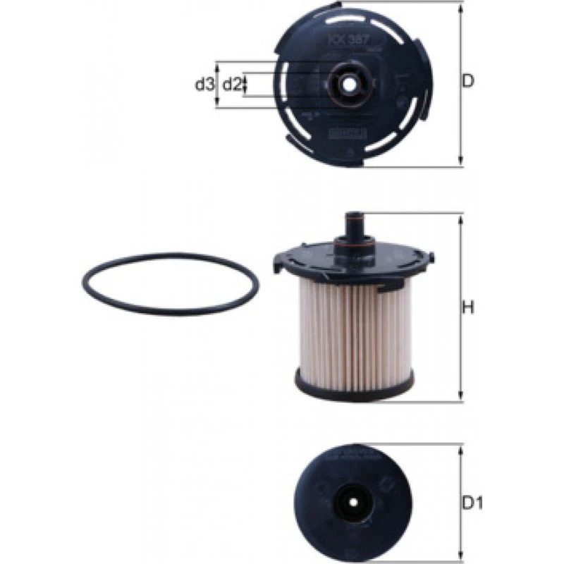 MAHLE Brændstoffilter KX 387D for FORD Transit & Tourneo