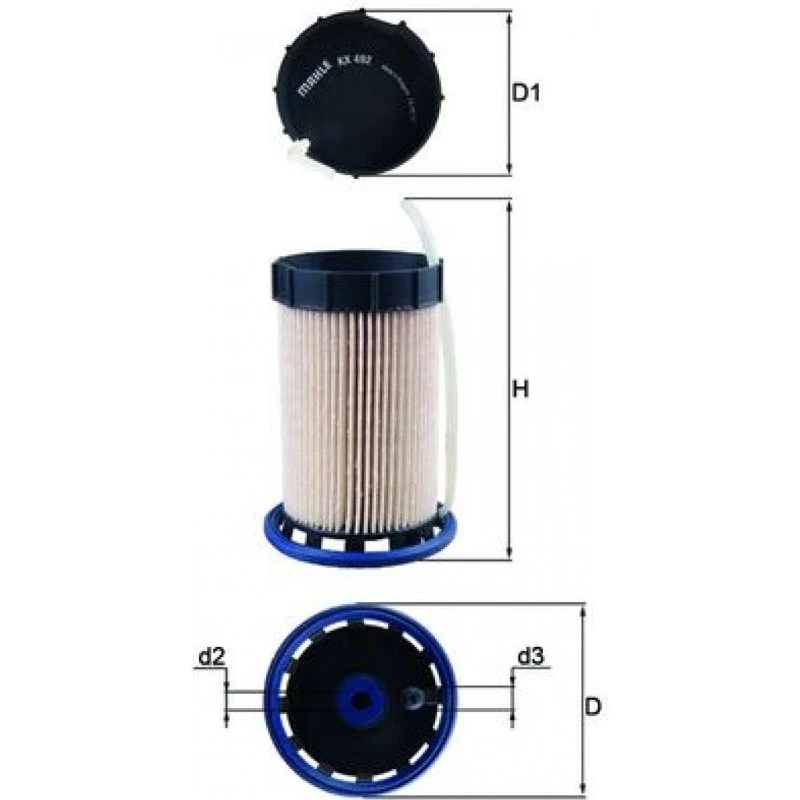 MAHLE KX 492 Brændstoffilter til VW, AUDI, FORD, SKODA, SEAT, CUPRA