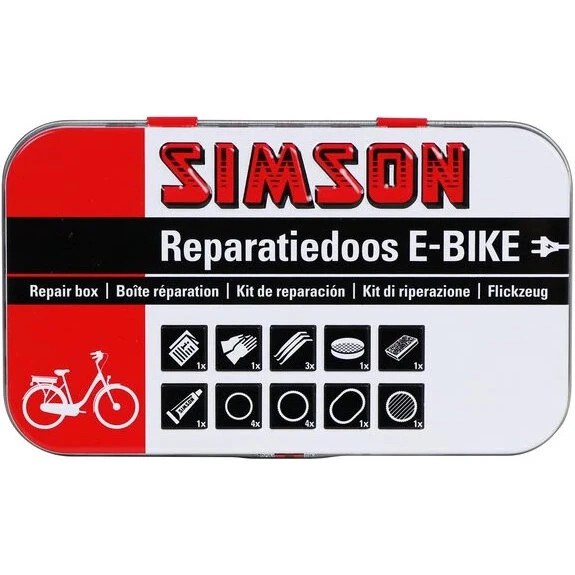 Simson Reparationssæt E-Bike, 18 dele (rød/hvid)