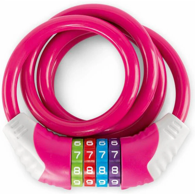 PUKY 4-cifret spirallås 120 cm, pink