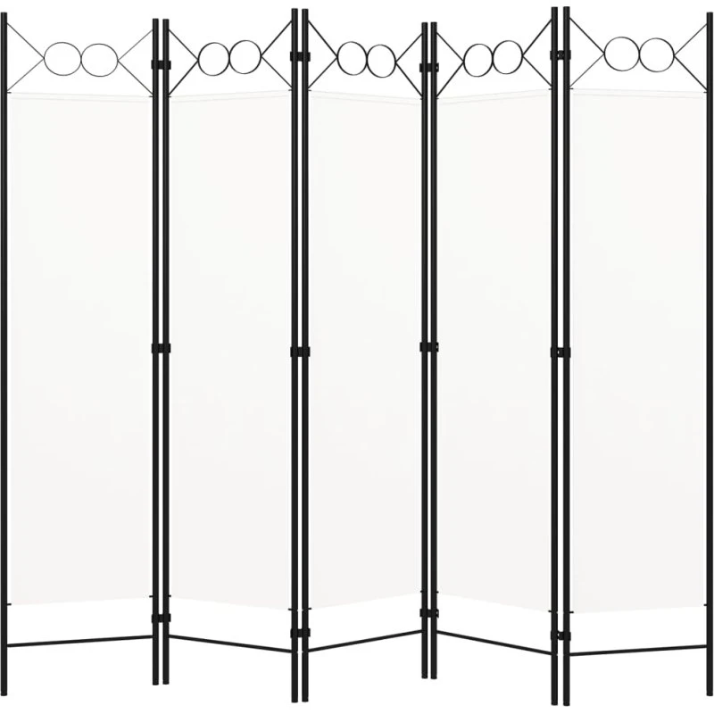 vidaXL 5-panels rumdeler 200 x 180 cm hvid