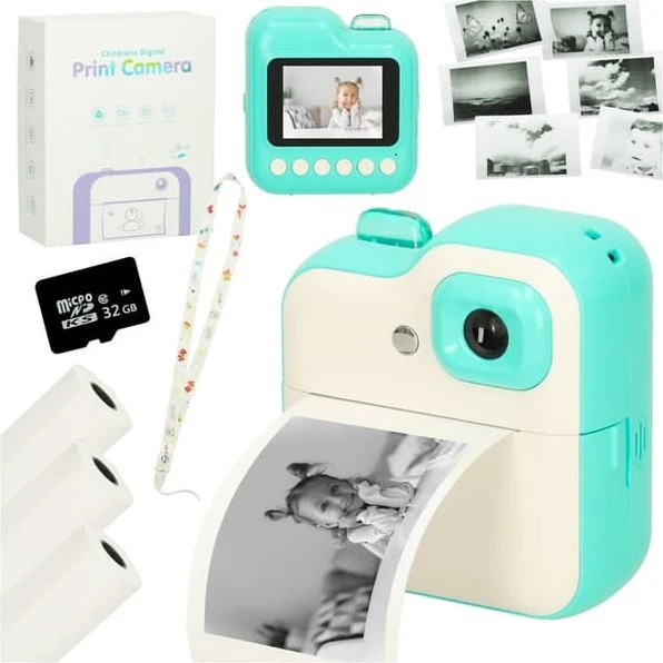 Polaroid Instant Kamera med Termisk Printer, Grønt, 32 GB