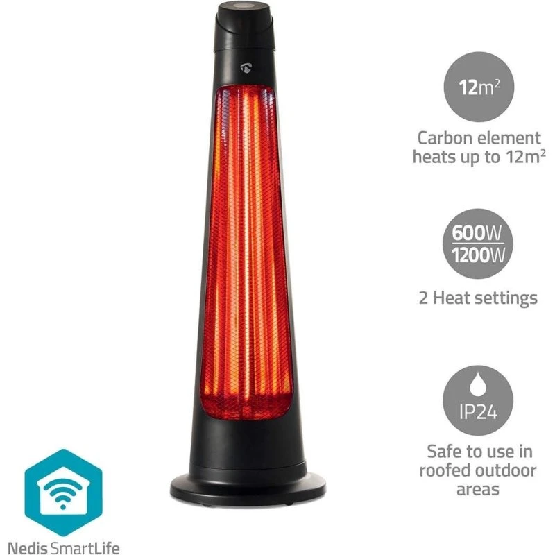 Nedis SmartLife Terrassevarmer Wi-Fi 1200 W, Sort