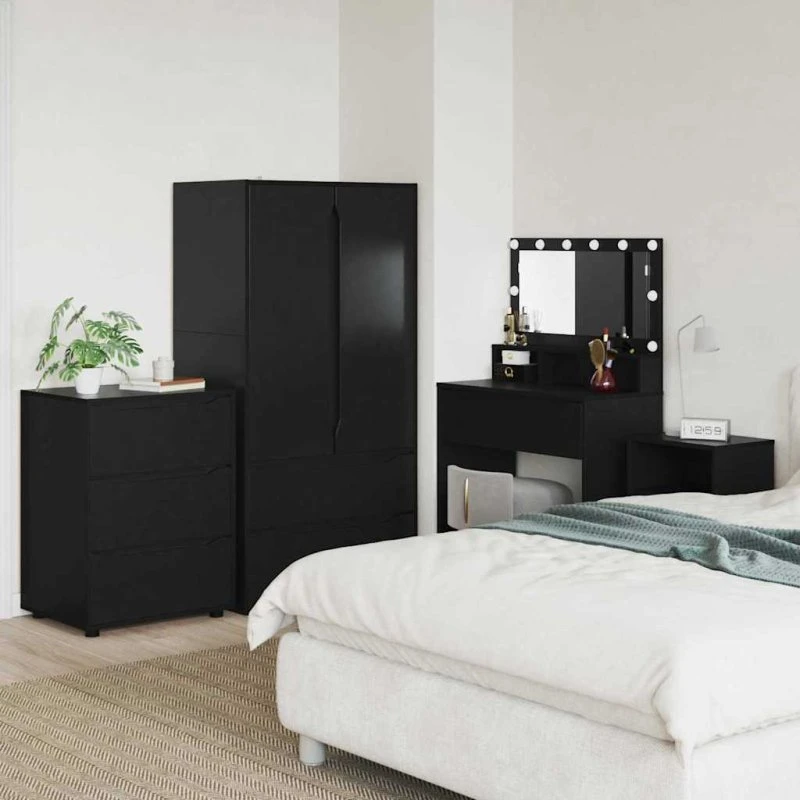 vidaXL Opbevaringsskab Sort 60 x 48 x 81 cm Træ