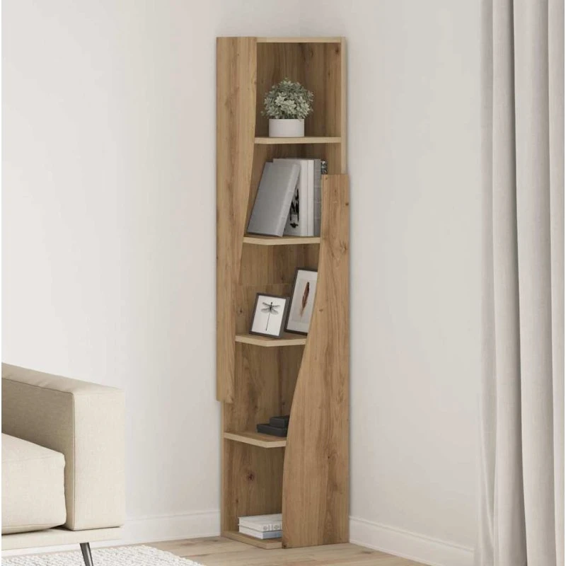 vidaXL Hjørneskab Artisan Egetræ 27,5x27x140 cm