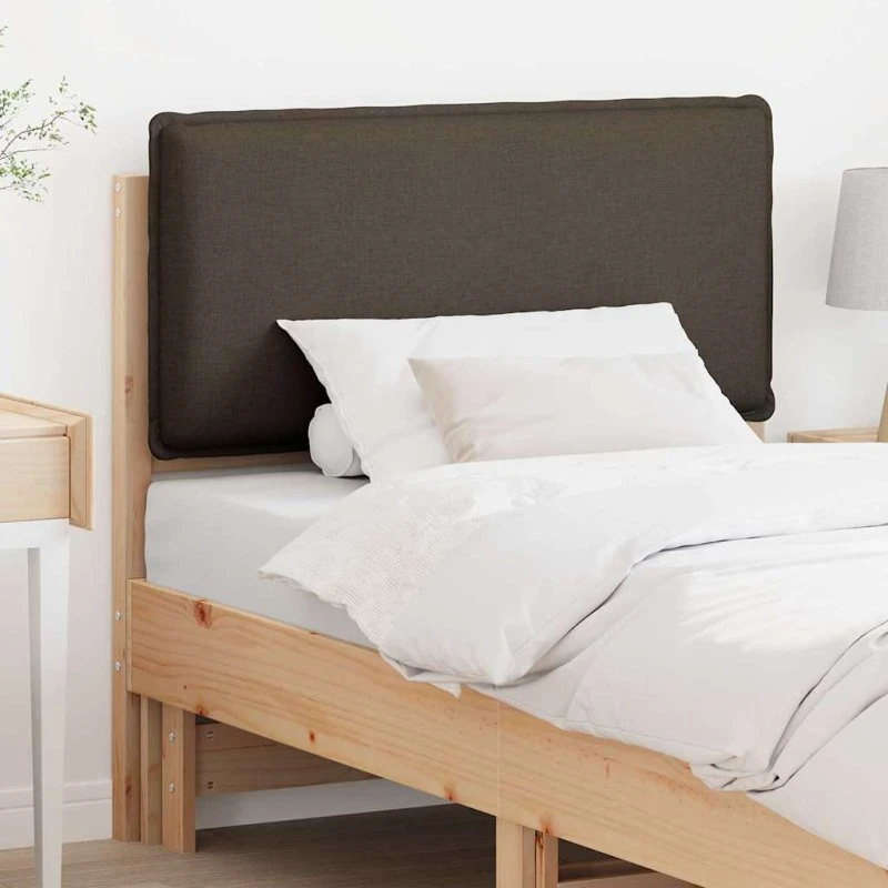 vidaXL Polstret Sengegavl 90 cm Naturlig/Lys Grå Massiv Fyrretræ