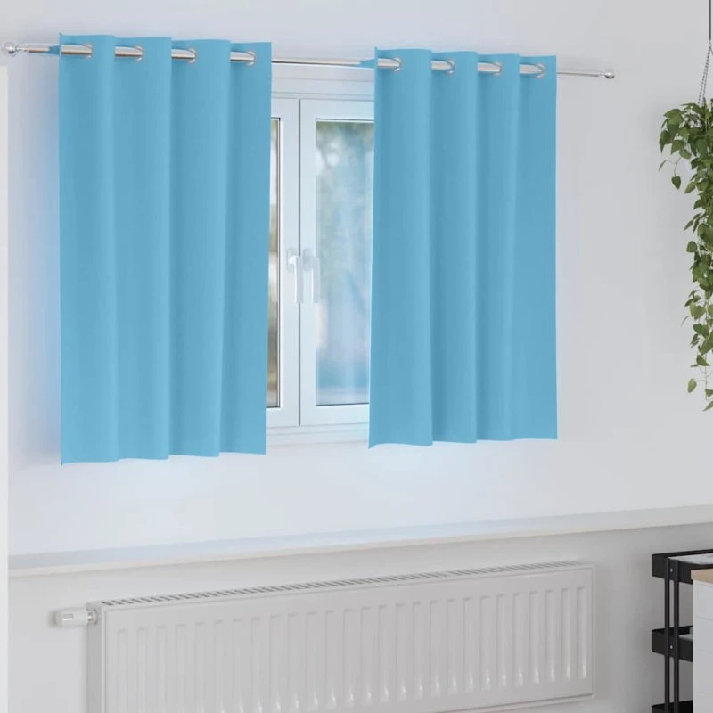 vidaXL Mørklægningsgardiner 2 stk Lys blå 140 x 140 cm