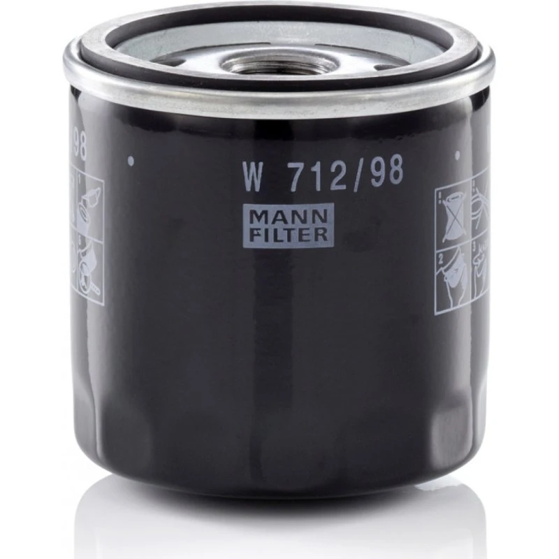 MANN-FILTER Oliefilter W 712/98, 3/4-16 UNF-1B, 80 mm høj