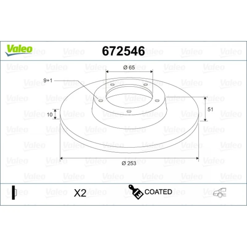 VALEO Bremseskive 672546 for VW, Audi, Skoda