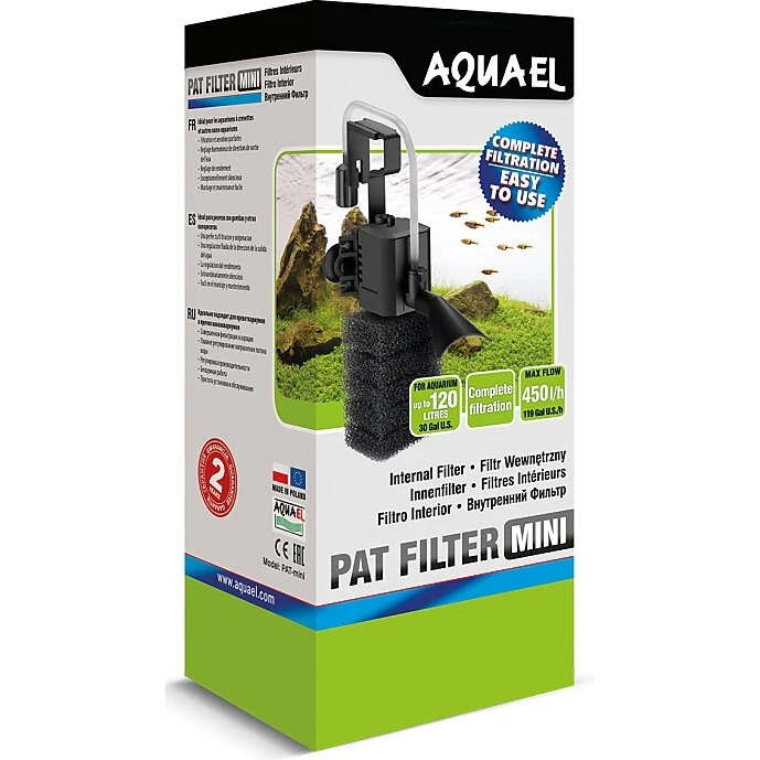 AQUAEL Pat-Mini indvendigt filter 400 l/t, 4 W – op til 50 L