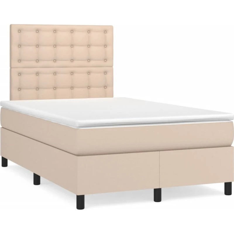 vidaXL Kontinentalseng LED-lys 120x190 cm cappuccino
