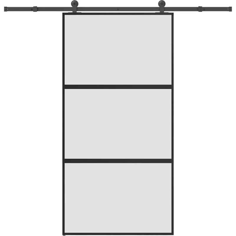 vidaXL Skydedør 102,5x205 cm med hærdet glas og aluminium