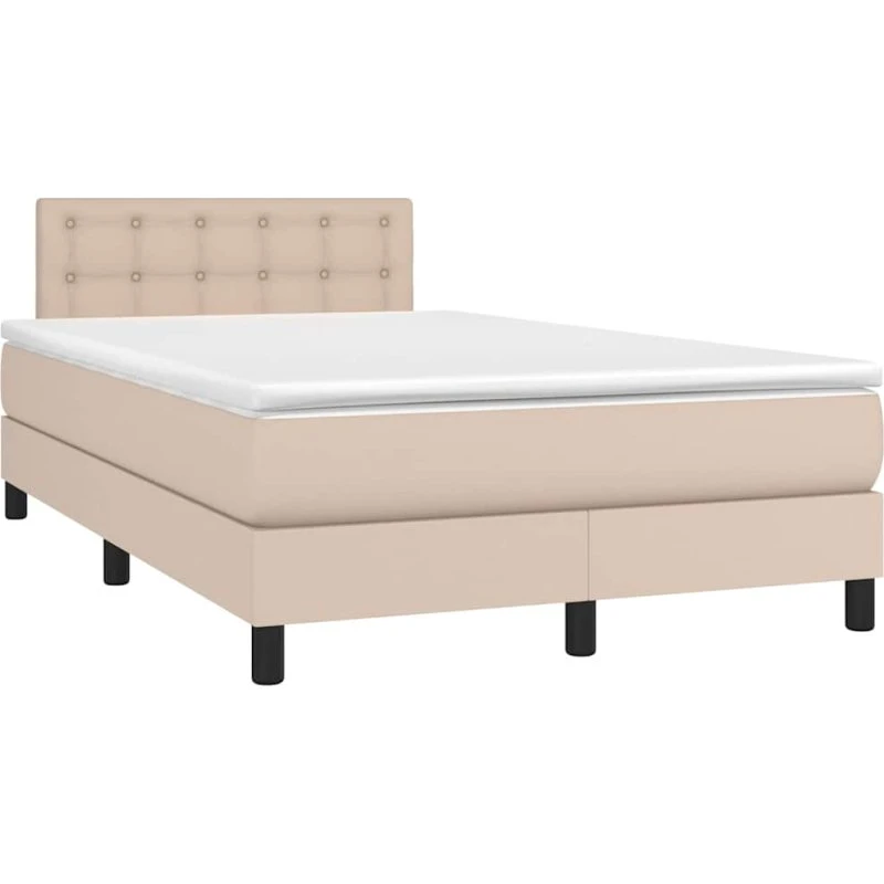 vidaXL Kontinentalseng LED-lys 120x190 cm cappuccino