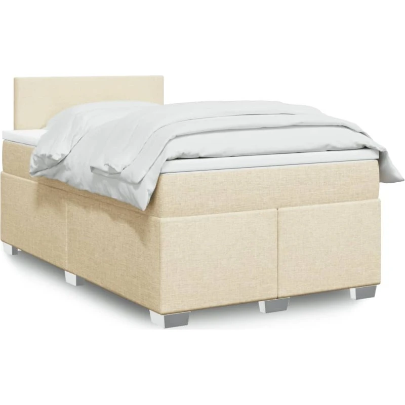 vidaXL Kontinentalseng 120x190 cm Creme med Pocketfjedermadras