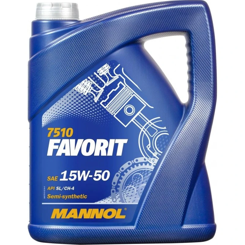 MANNOL FAVORIT 15W-50 5L – Delsyntetisk motorolie til VW, Mercedes-Benz, Audi