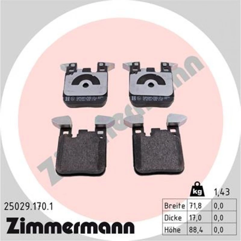ZIMMERMANN Bremseklodser 25029.170.1 til BMW med M-sportsbremse