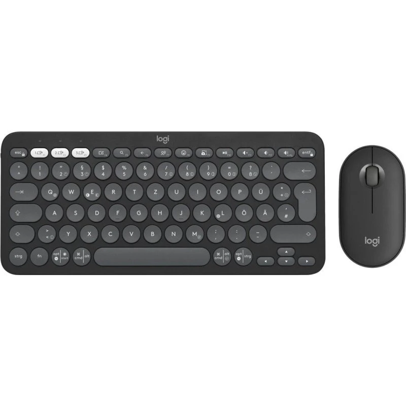 Logitech Pebble 2 Combo - Trådløst tastatur & mus, tonalt hvidt