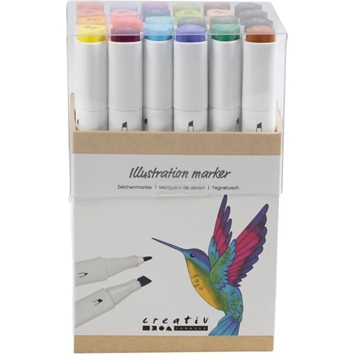 Creative Toys Tegneblæk 24 Farver - 2-i-1 Alkoholbaseret Marker