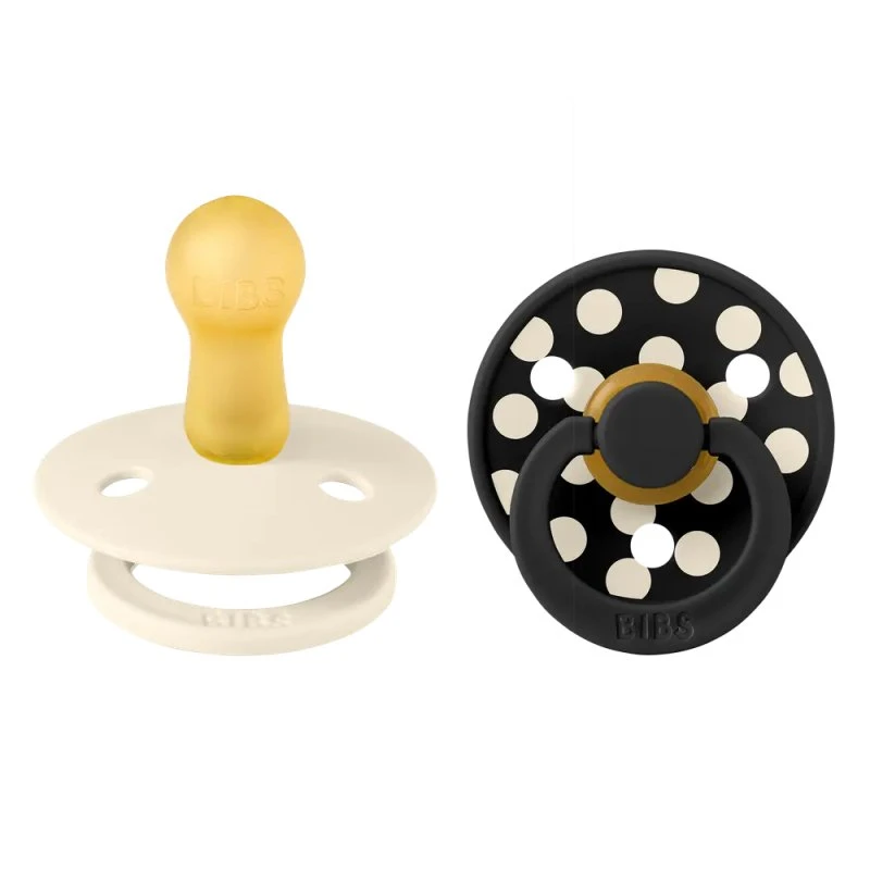 BIBS Studio Polka Dots 2-pak Str. 2 Ivory/Black