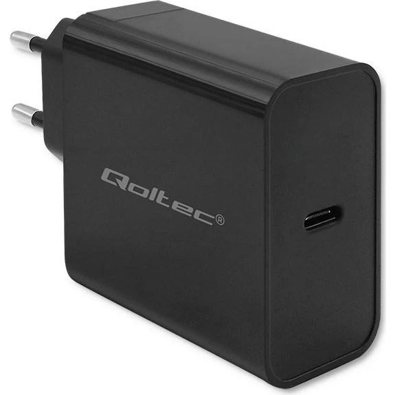 Qoltec USB-C Oplader 65W, Sort
