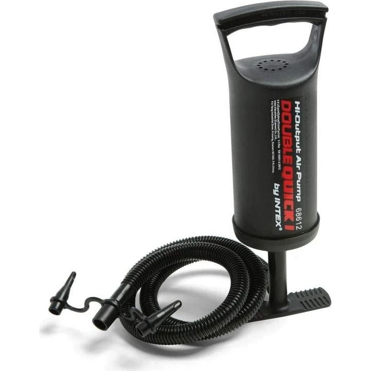 Intex Double Quick Håndpumpe med 3 Dyser og Fleksibel Slange