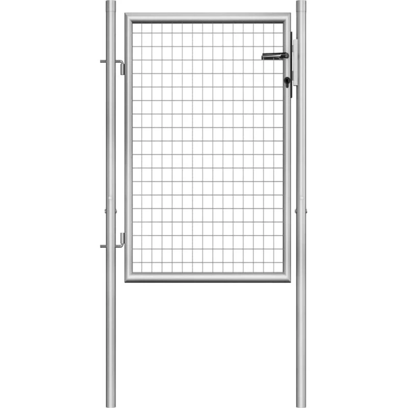 vidaXL havelåge galvaniseret stål 100x100 cm sølv
