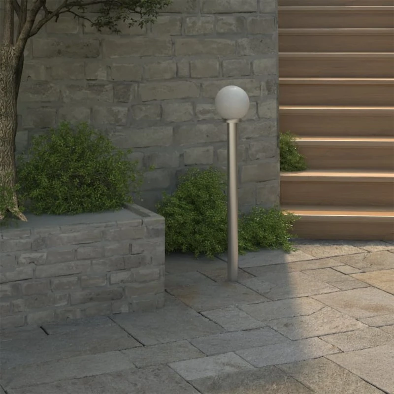 vidaXL Lygtepæl 110 cm Hvid Rustfrit Stål 1 Lampe