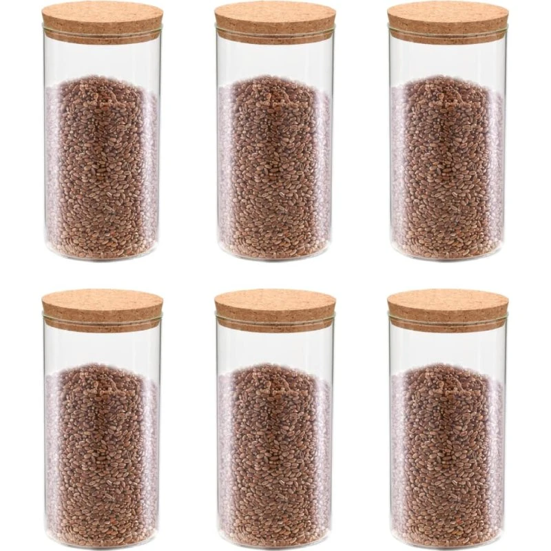 vidaXL opbevaringsglas med korklåg 6 stk. 1400 ml
