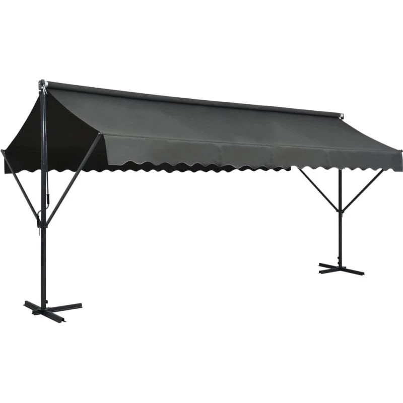 vidaXL Fritstående Markise 500x300 cm Antracitgrå
