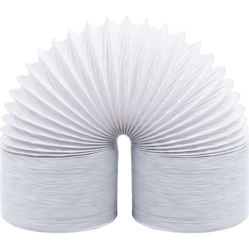 vidaXL udluftningsrør 6 m 12,5 cm hvid PVC