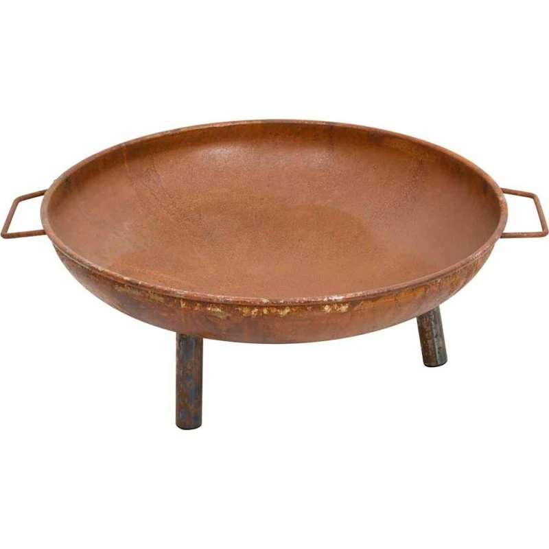 vidaXL Bålfad Stål 67,5x58x22,5 cm Brun