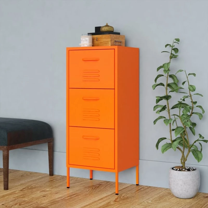 vidaXL Opbevaringsskab 42,5x35x101,5 cm Stål Orange