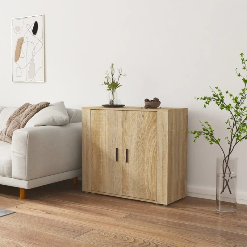 vidaXL Skænk 80x33x70 cm Konstrueret Træ Sonoma-Eg