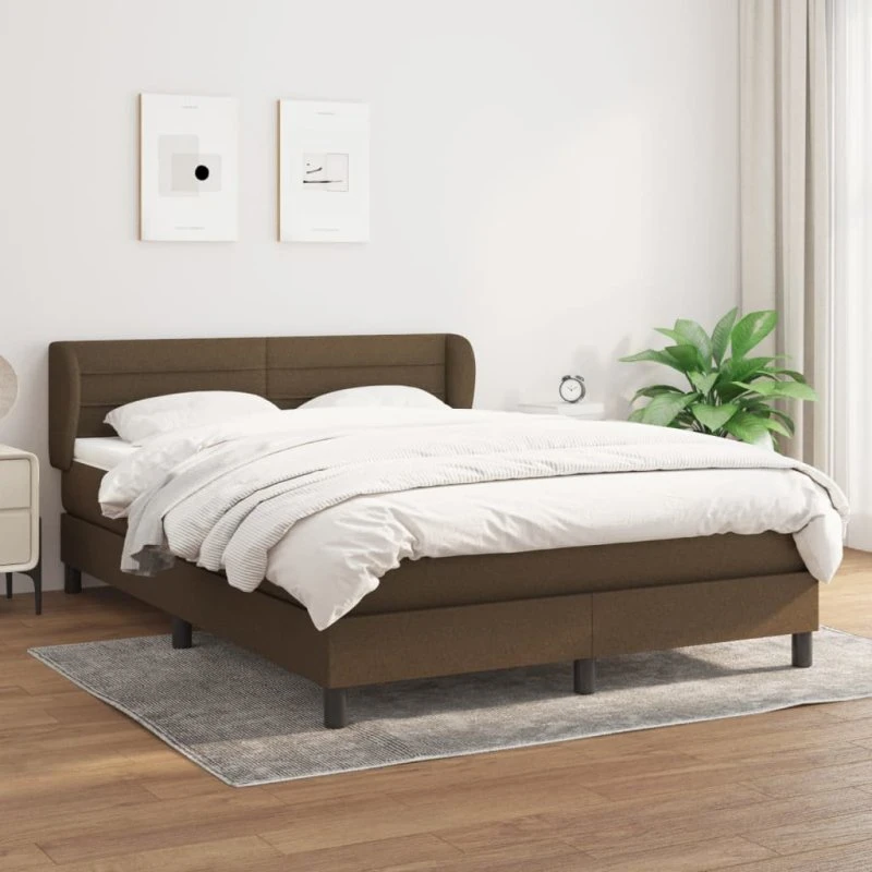 vidaXL Kontinentalseng 140x190 cm med Madras, Mørkebrun