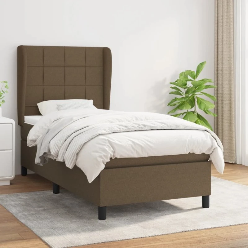 vidaXL Kontinentalseng 90x190 cm med Madras, Mørkebrun