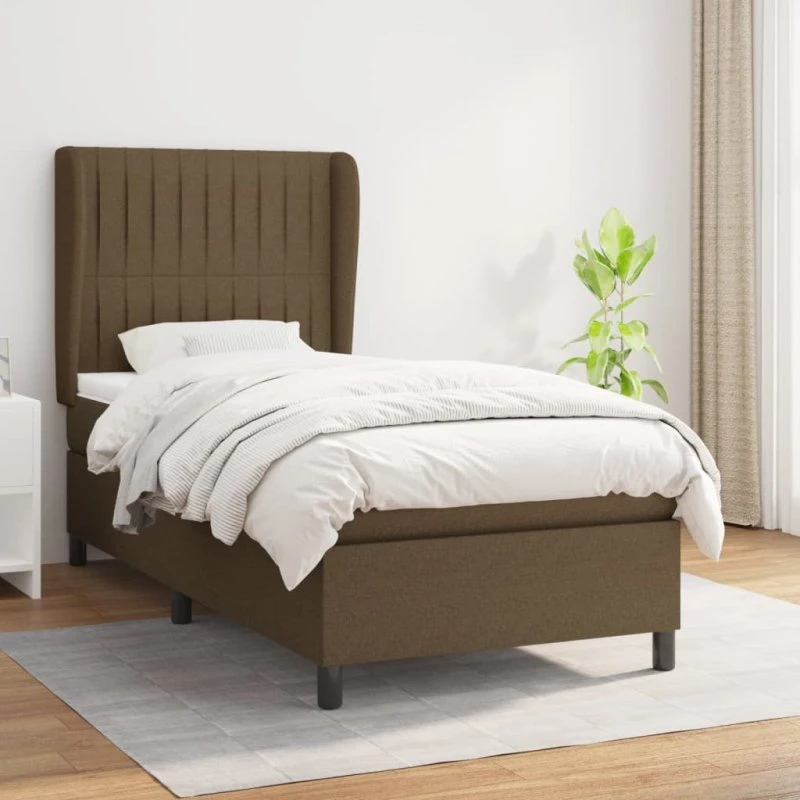 vidaXL Kontinentalseng 90x190 cm med Madras, Mørkebrun