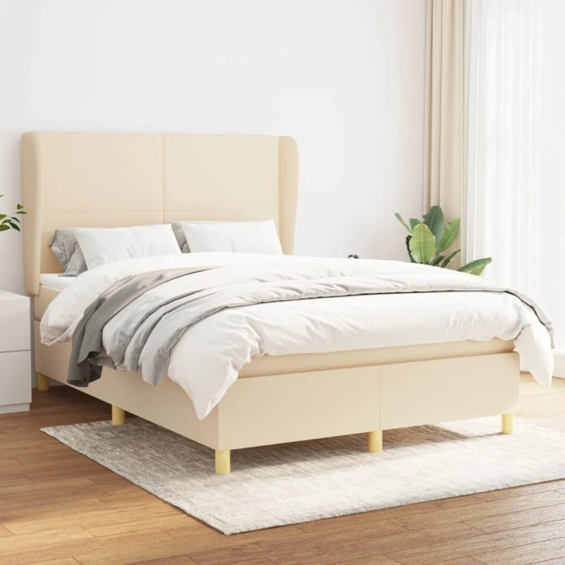vidaXL Kontinentalseng 140x190 cm med Madras, Creme