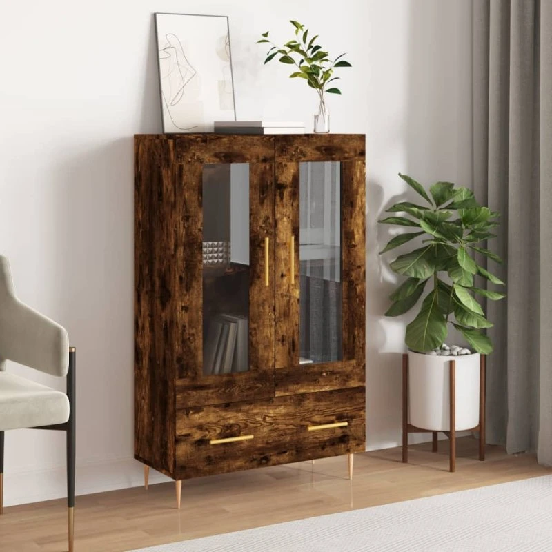 vidaXL Skab 69,5x31x115 cm Røget Sonoma-Ege Konstrueret Træ med Metalben