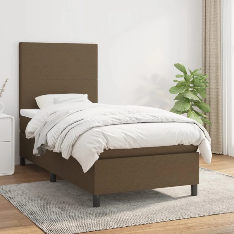 vidaXL Kontinentalseng 90x190 cm med Madras Mørkebrun