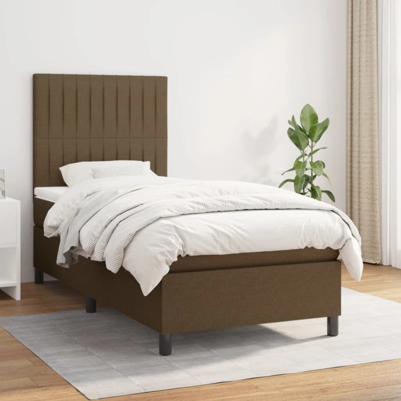 vidaXL Kontinentalseng med Madras 90x190 cm Mørkebrun