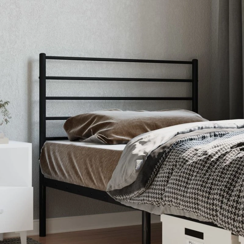 vidaXL Sengegavl 80 cm Metal Sort