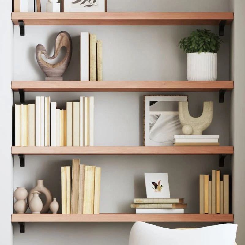 vidaXL Væghylde 100x30x(2-4) cm Massivt Egetræ Lysebrun