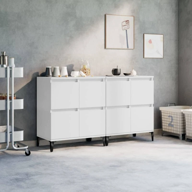 vidaXL Skænke 2 stk. 60x35x70 cm Konstrueret Træ Hvid