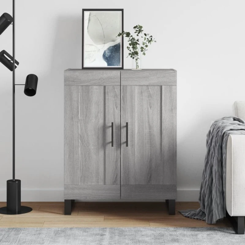 vidaXL Skænk 69,5x34x90 cm Konstrueret Træ Grå Sonoma-Eg