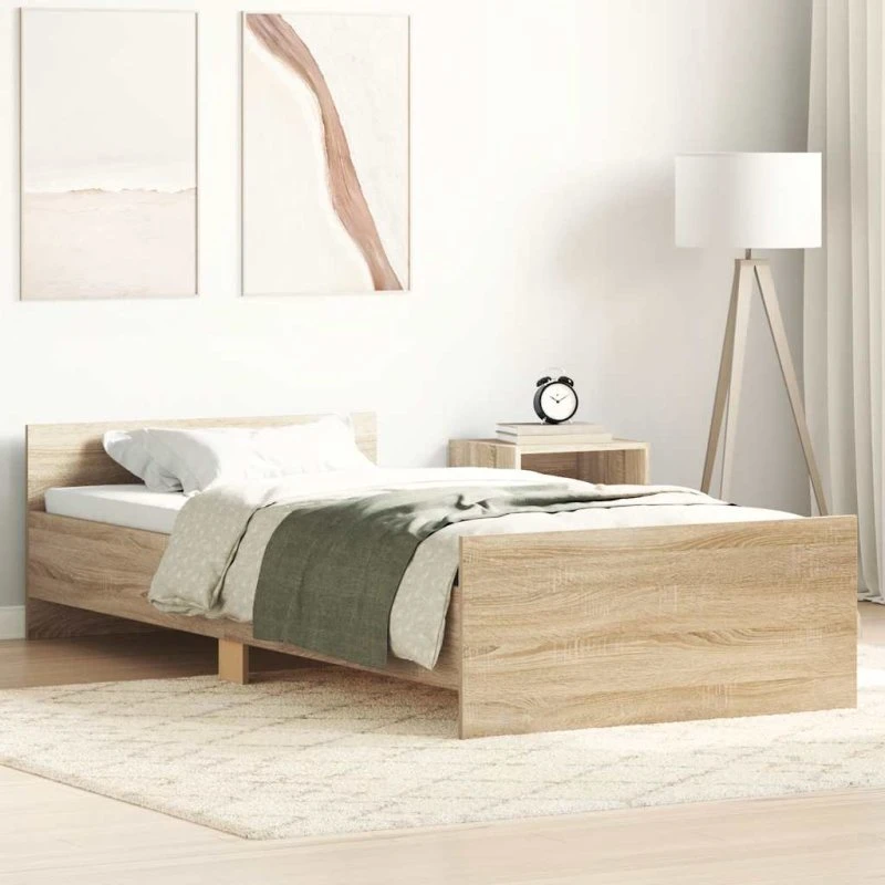 vidaXL Sengeramme 75x190 cm træ sonoma-eg