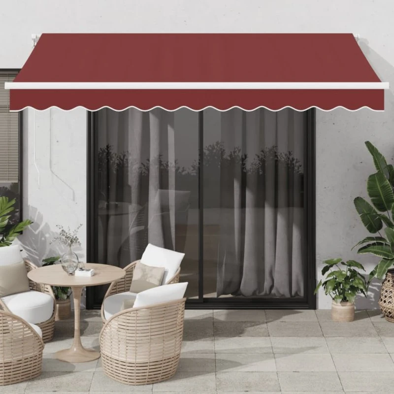 vidaXL Markise med LED-lys 350x250 cm bordeaux