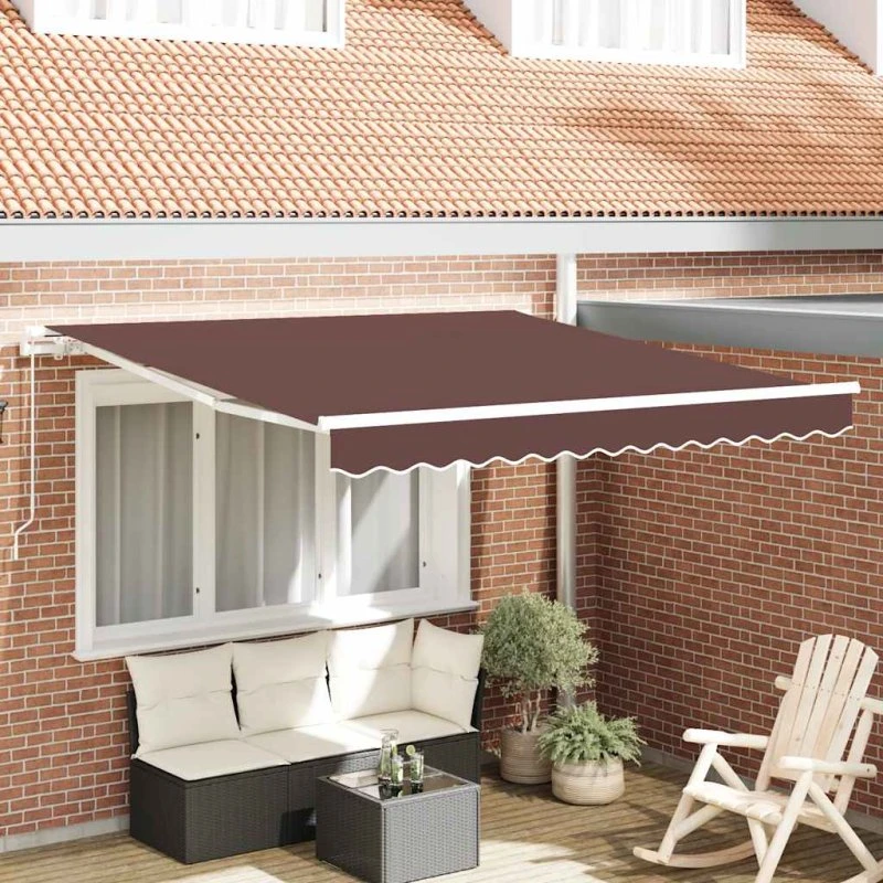 vidaXL Markise 300x250 cm brun manuel betjening